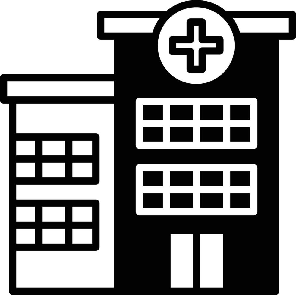 hospital glifo e linha vetor ilustração