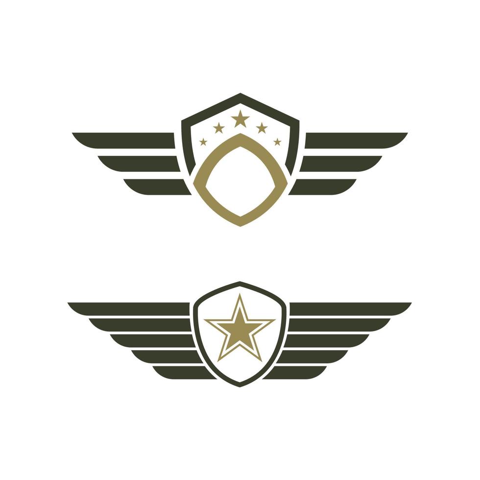 ilustração em vetor ícone emblema asa de falcão do exército