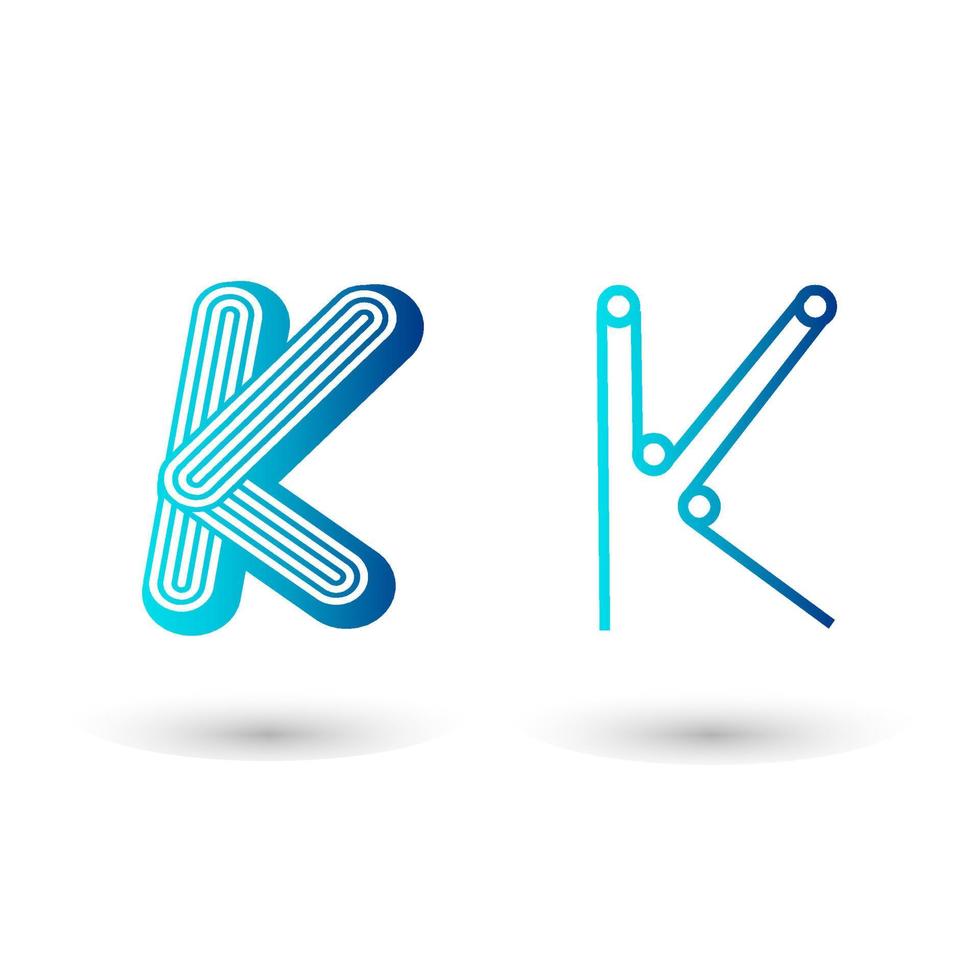 design futurista de tipografia letra k vetor
