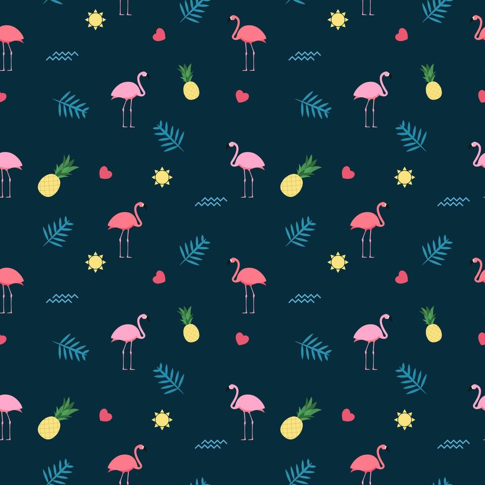 flamingo rosa sem costura de fundo. ilustração vetorial vetor