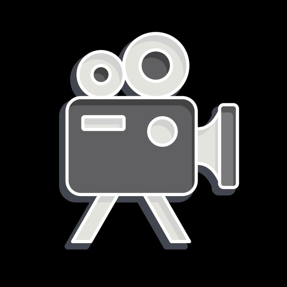 ícone filme Câmera. relacionado para entretenimento símbolo. lustroso estilo. simples Projeto ilustração vetor