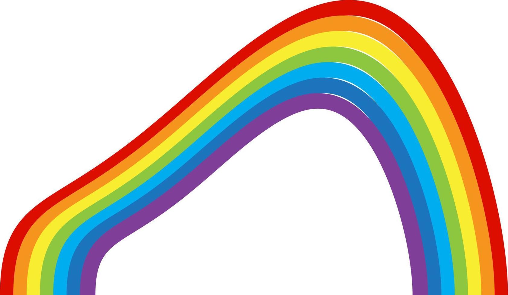 arco-íris multicolorido curvo. ilustração vetorial. eps10 vetor