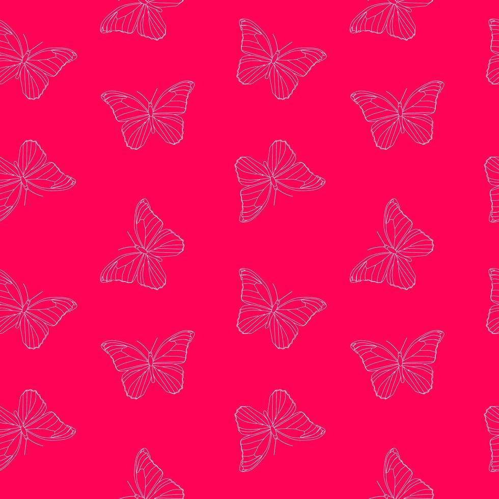 ilustração vetorial de fundo de padrão simples sem costura borboleta vetor