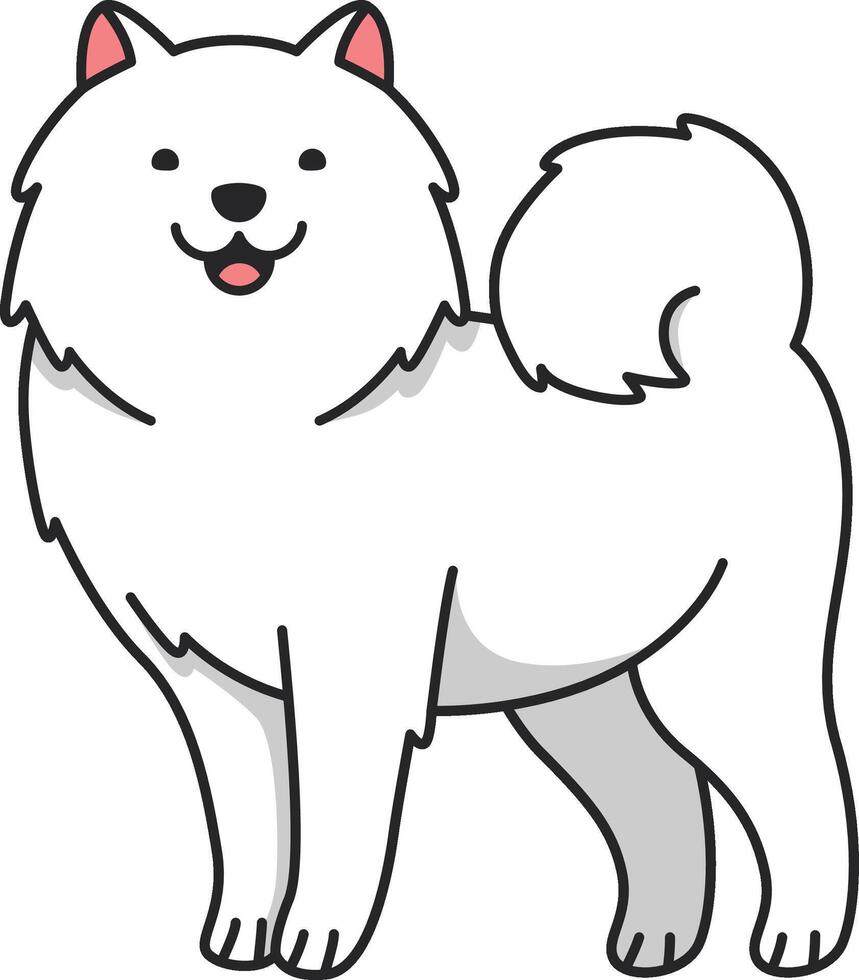 fofa samoiedo cachorro desenho animado ilustração vetor