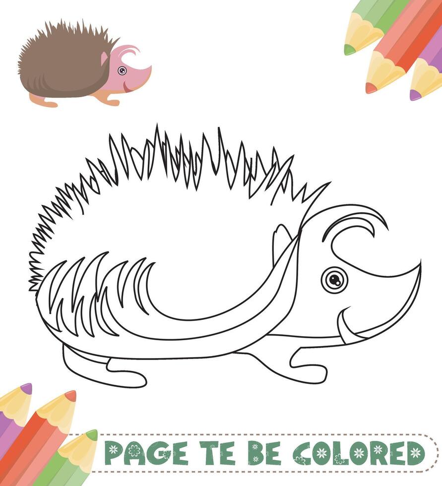 desenhado à mão coloração livro para crianças vetor