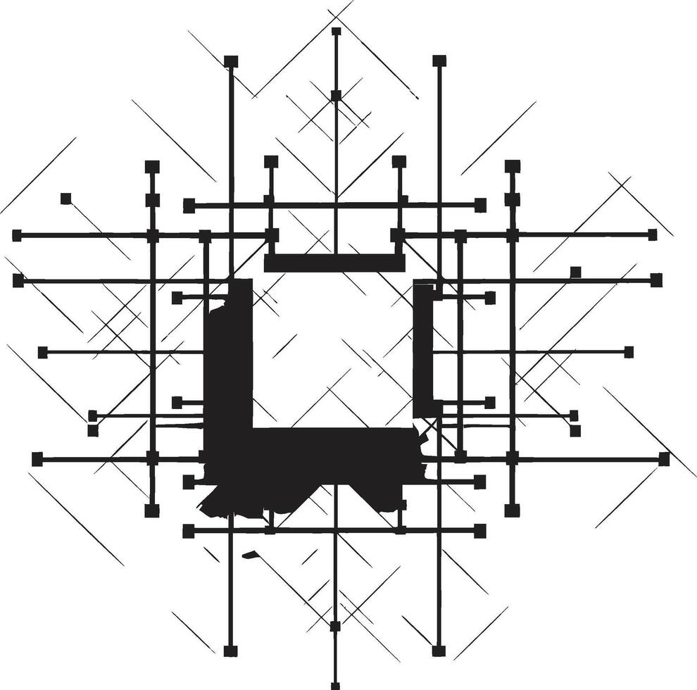 abstrato elegância Preto ícone com vetor logotipo e dinâmico geométrico desenhos infinito ângulos elegante vetor logotipo Projeto representando Preto abstrato geométrico formas