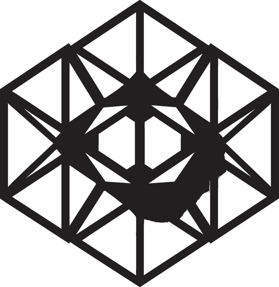 abstrato matriz vetor logotipo com dinâmico Preto geométrico formas etéreo equilíbrio Preto emblema representando abstrato geométrico Projeto dentro vetor
