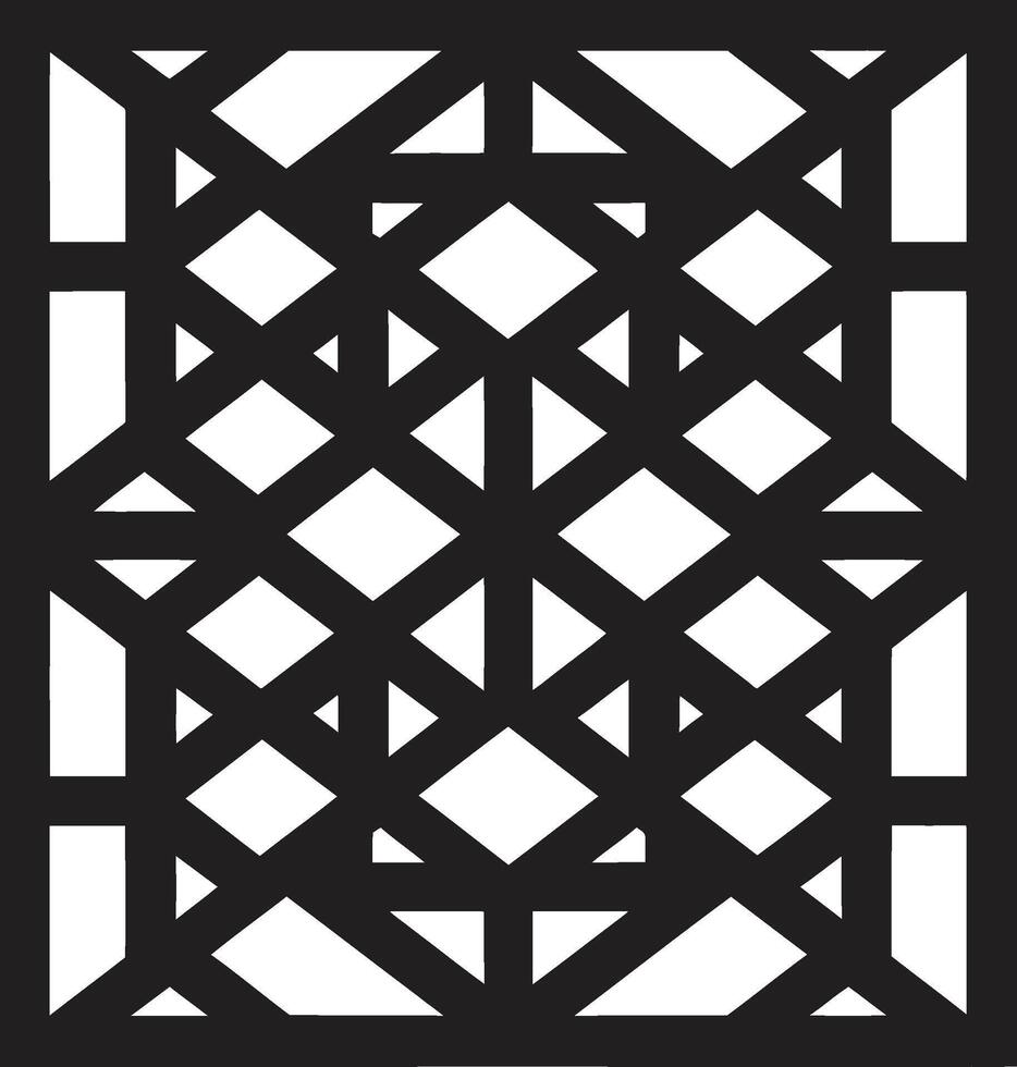 abstrato enigma lustroso vetor logotipo Projeto com Preto abstrato geométrico padrões astral fusão monocromático emblema do abstrato geométrico formas dentro vetor