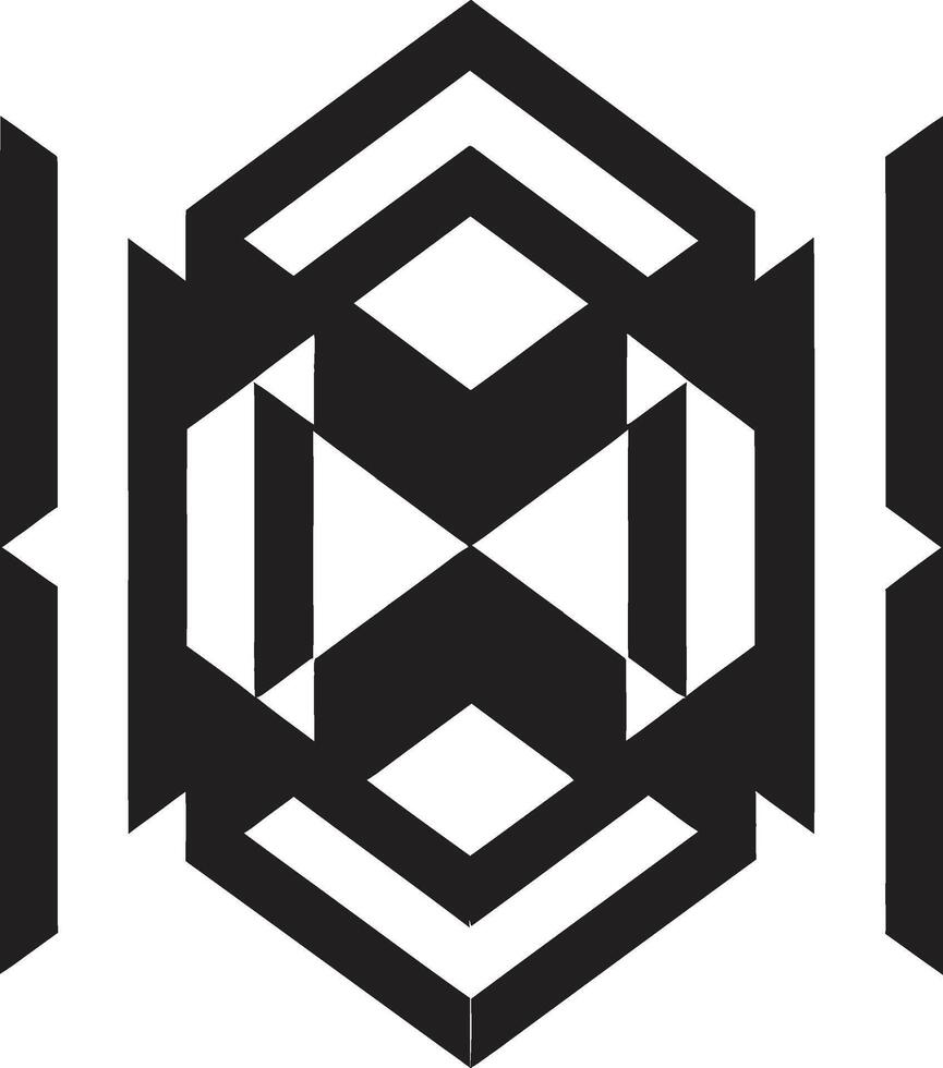 abstrato elegância Preto ícone com vetor logotipo e abstrato geométrico formulários infinito ângulos elegante vetor logotipo Projeto representando Preto abstrato geométrico formas