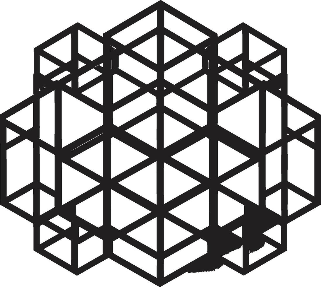 abstrato elegância Preto ícone representando vetor logotipo com geométrico formulários infinito ângulos lustroso vetor logotipo Projeto apresentando Preto abstrato geométrico formas