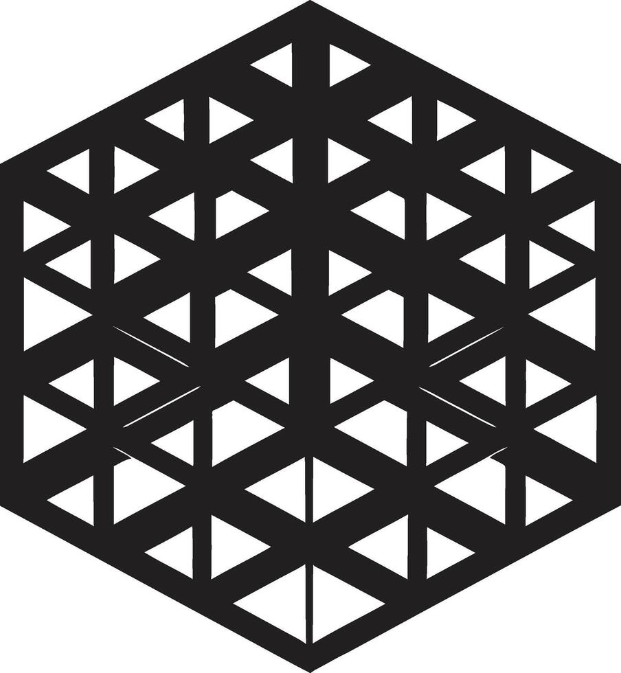 místico geometria abstrato Preto logotipo com vetor geométrico elementos efêmero linhas monocromático emblema exibindo abstrato geométrico Projeto dentro vetor