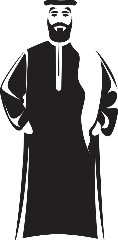 nobre tradições elegante emblema com vetor logotipo do a árabe homem místico presença monocromático vetor logotipo Projeto apresentando árabe homem