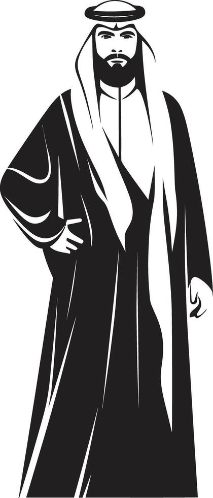 cultural soberania Preto ícone exibindo árabe homem logotipo Projeto dentro vetor indumentária nobreza lustroso vetor logotipo com árabe homem silhueta dentro Preto