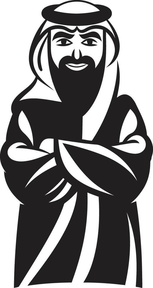 cultural soberania lustroso vetor logotipo Projeto do a árabe homem silhueta indumentária nobreza elegante emblema com Preto vetor logotipo do árabe homem