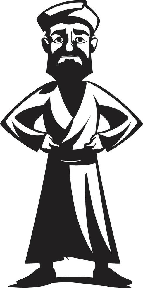 indumentária nobreza elegante emblema com Preto vetor logotipo do árabe homem árabe legado monocromático ícone exibindo árabe homem logotipo Projeto dentro vetor