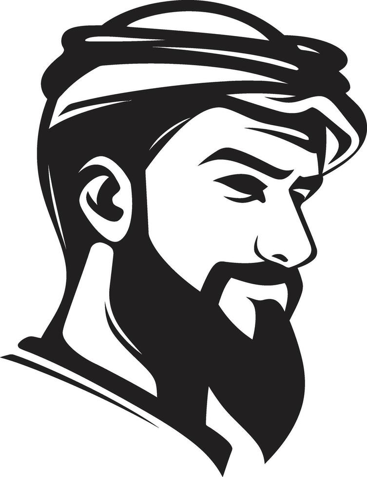 Eterno elegância Preto ícone apresentando vetor logotipo do a árabe homem deco elegância Preto vetor logotipo Projeto com arte deco quadro, Armação