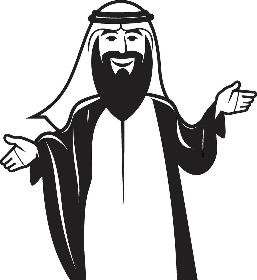 régio perfil monocromático vetor logotipo apresentando árabe homem dentro Preto cultural soberania lustroso ícone exibindo árabe homem logotipo Projeto dentro vetor