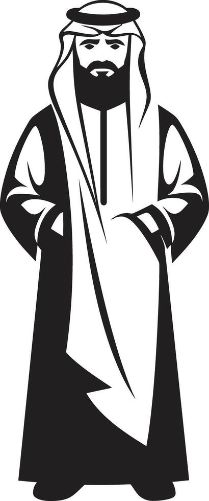 majestoso arabesco Preto vetor logotipo com elegante árabe homem Projeto régio perfil monocromático emblema com vetor logotipo do a árabe homem