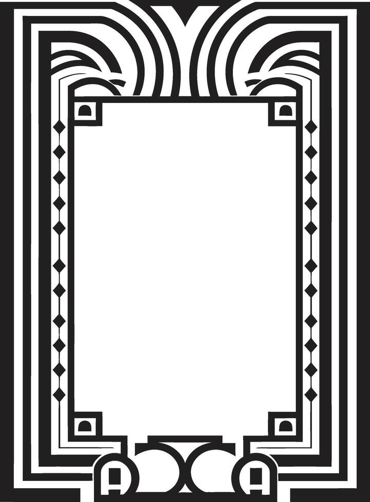 vintage opulência lustroso ícone ilustrando arte deco quadro, Armação dentro Preto Eterno beleza vetor logotipo Projeto com arte deco quadro, Armação dentro Preto