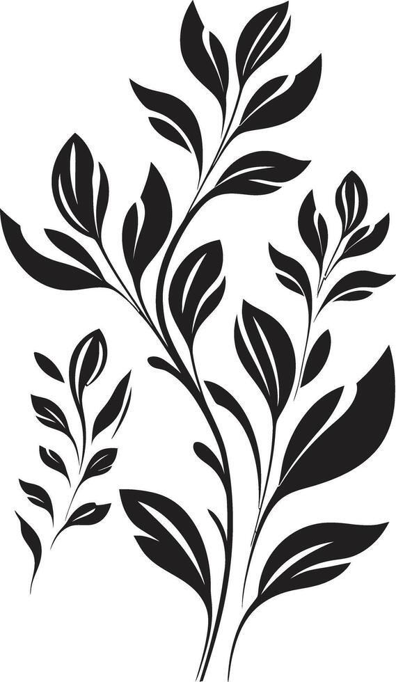 Eterno jardim chique Preto ícone para botânico florais naturezas sinfonia lustroso vetor logotipo, Preto florais