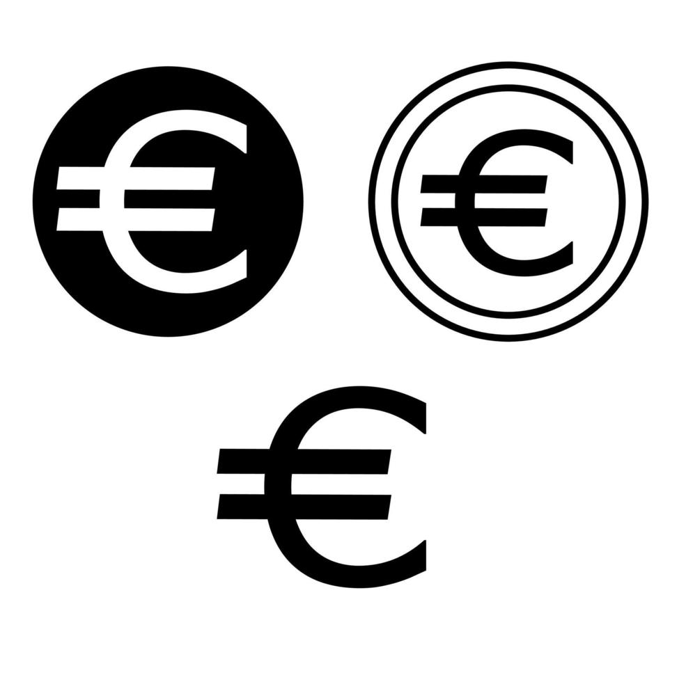 conjunto de ícones do euro. vetor da moeda euro.