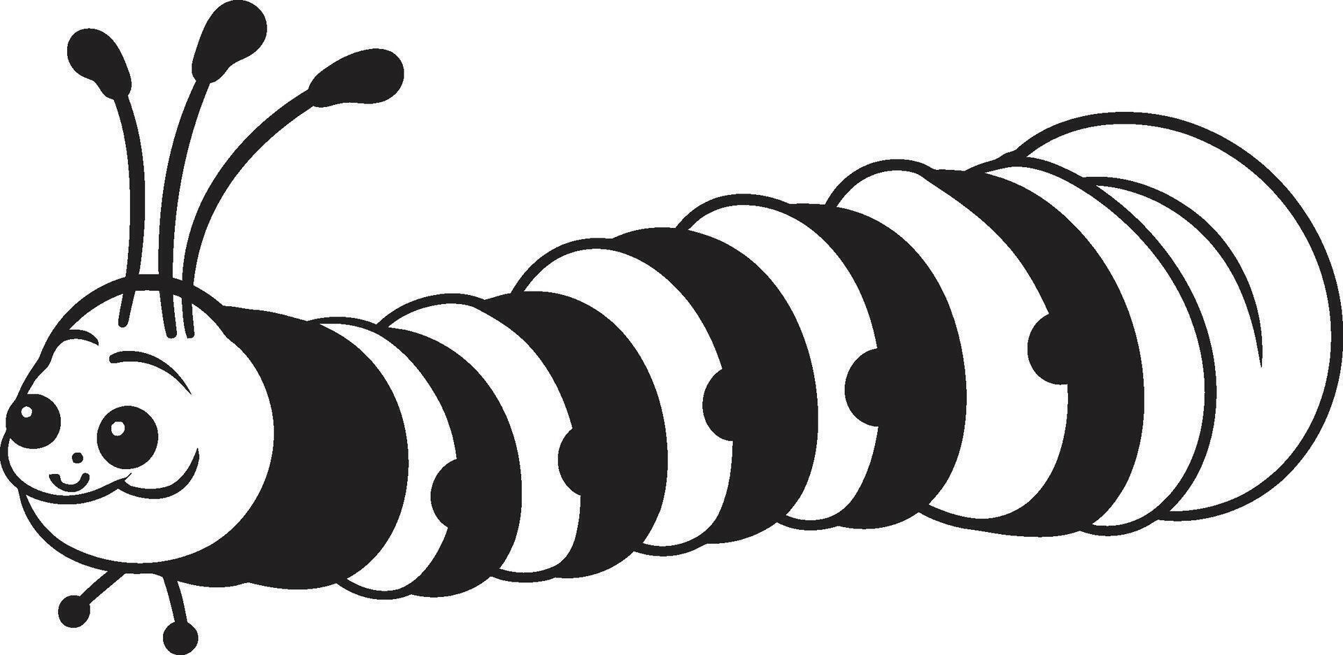seda trilha elegância lustroso Preto ícone ilustrando lagarta evolução naturezas progressão elegante monocromático emblema para lagarta ícone vetor