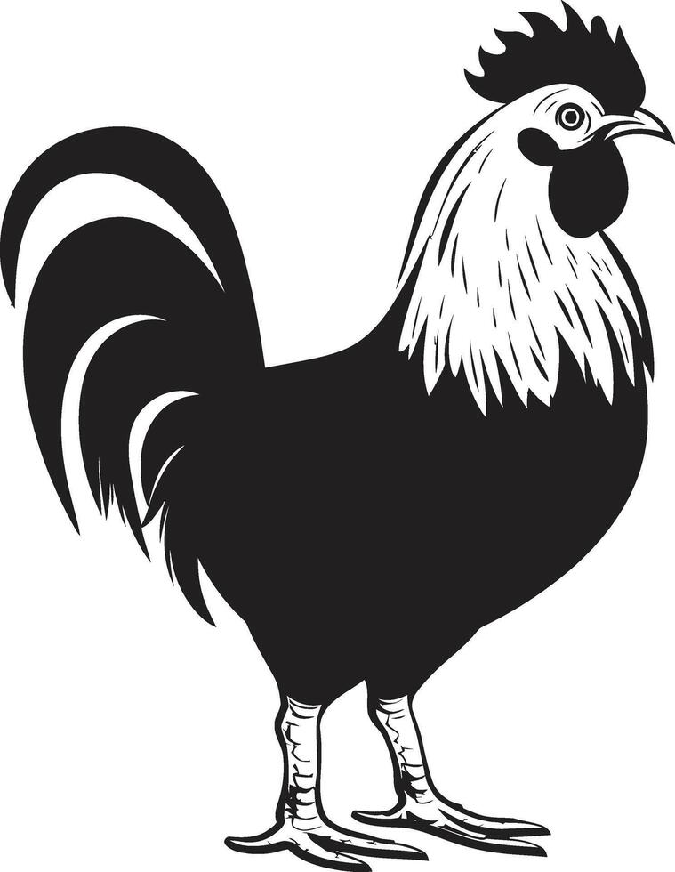 ovoquisite elegância chique monocromático frango emblema dentro Preto aves de capoeira brio elegante Preto ícone com vetor frango Projeto