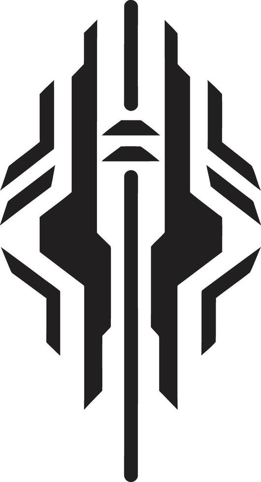 neural internet elegância monocromático vetor logotipo para cibernético felicidade código sinfonia lustroso Preto emblema ilustrando cibernético harmonia