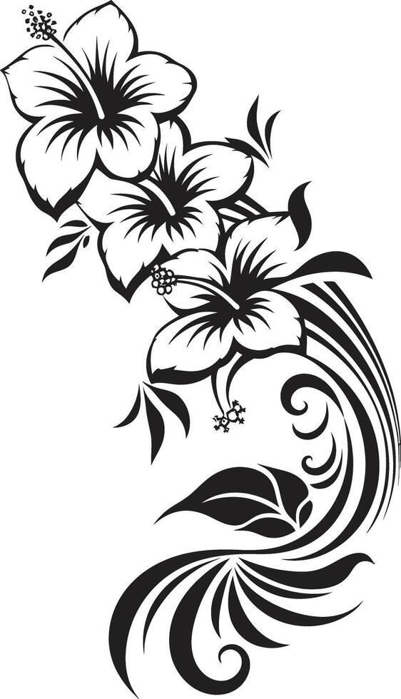 botânico recompensa lustroso vetor emblema destacando decorativo cantos pétalas dentro brio chique ícone com decorativo cantos dentro Preto
