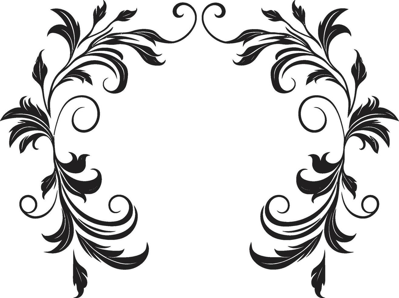 curvas e encantos Preto rabisco decorativo elemento dentro vetor artístico adornos elegante emblema com monocromático rabisco decorações