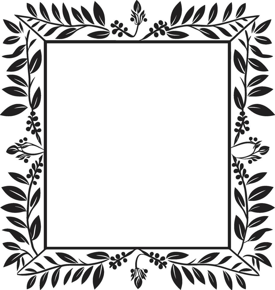 turbilhão do caprichoso elegante decorativo quadro, Armação dentro lustroso Preto logotipo esculpido espirais monocromático logotipo apresentando rabisco decorativo quadro, Armação elementos vetor