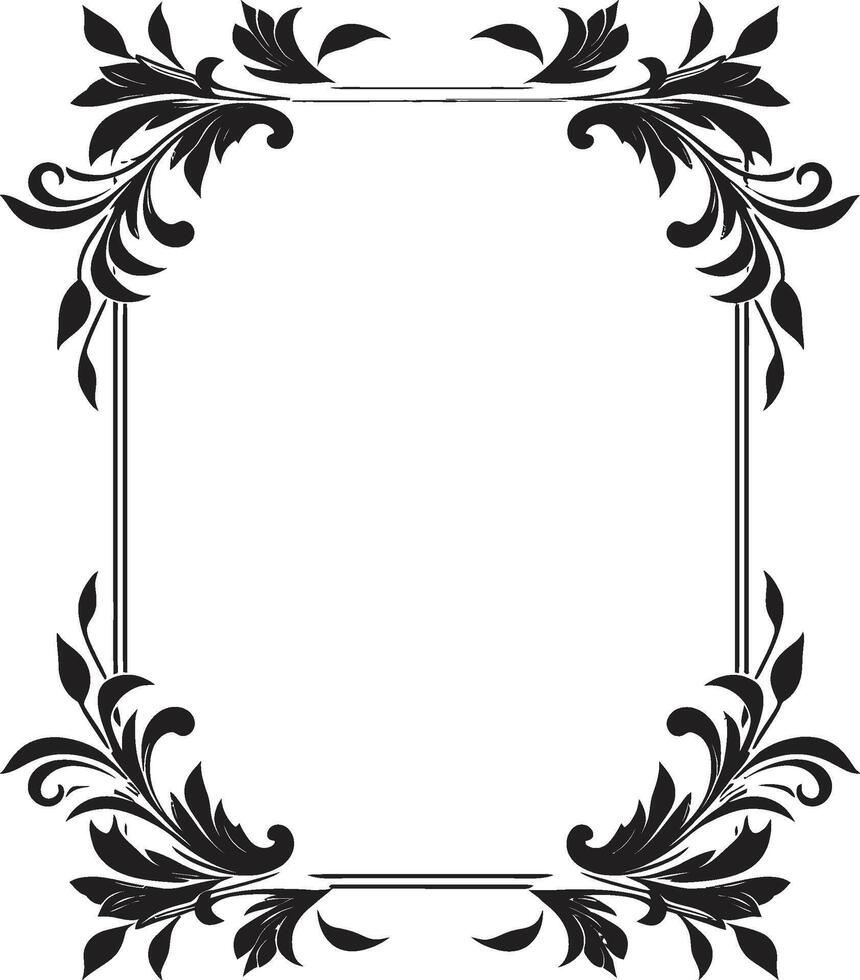 artístico adornos à moda vetor emblema com decorativo quadro, Armação elementos redemoinhos do estilo elegante Preto logotipo Projeto com rabisco decorativo quadro, Armação