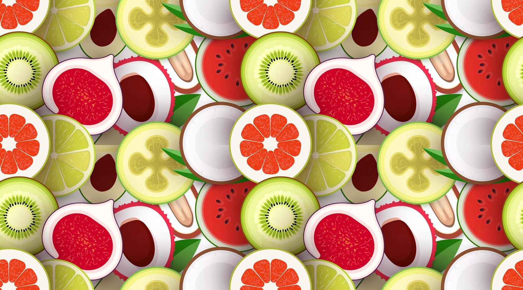 textura perfeita de frutas. padrão com pedaços de frutas. textura para embalagem e plano de fundo. cenário brilhante repetível. ilustração vetorial vetor