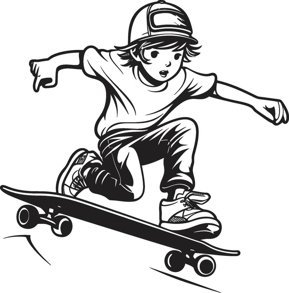 concreto conhecedor Preto símbolo apresentando uma homem em uma skate velocidade visão lustroso vetor ícone do uma skate homem dentro Preto