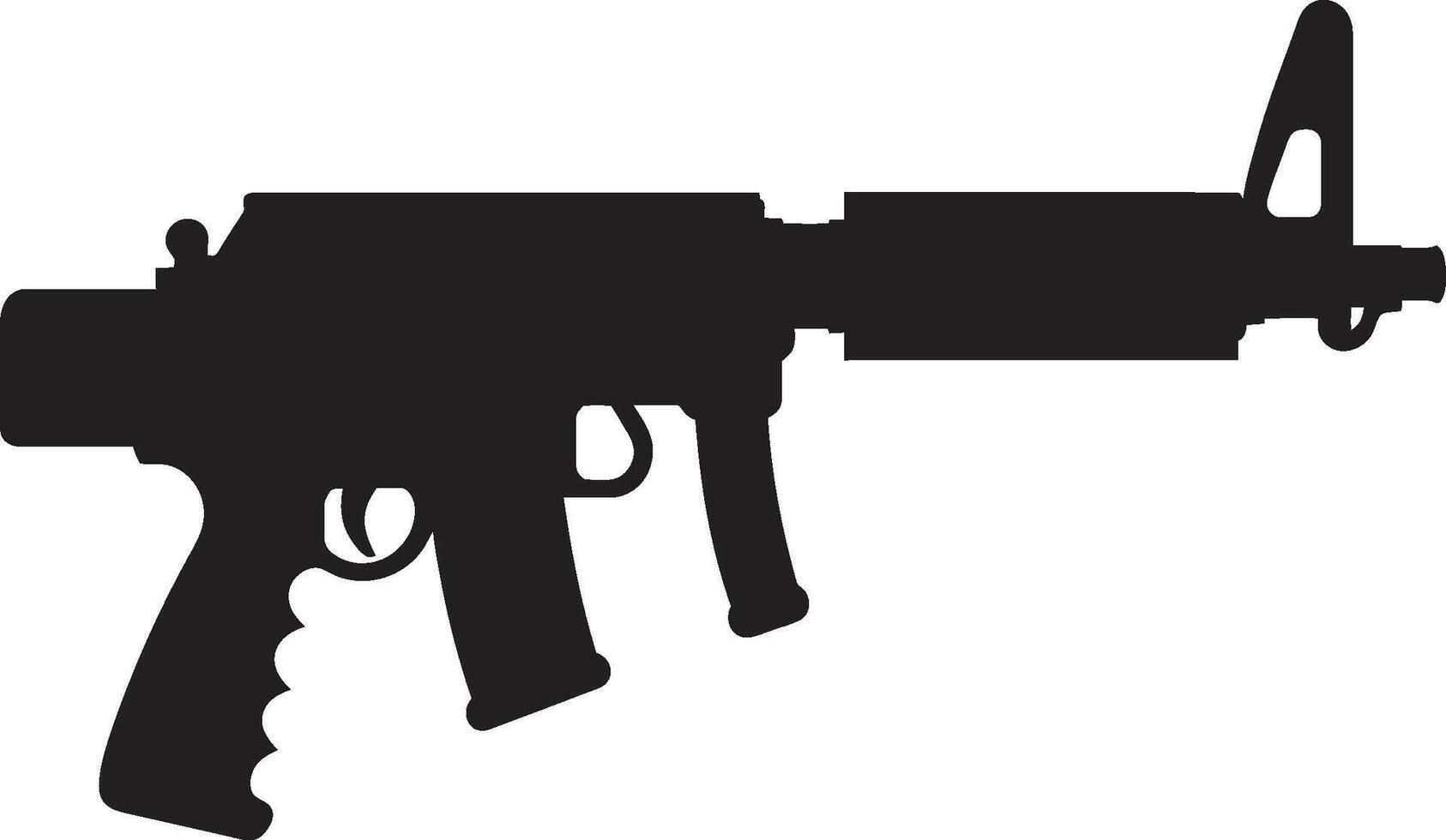 faço acreditam munições dinâmico Preto ícone com brinquedo arma de fogo logotipo cerveja tamanho arma de fogo lustroso vetor Projeto do uma brinquedo arma de fogo dentro Preto