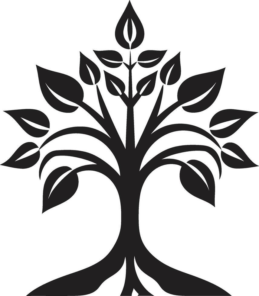 bosque harmonia dinâmico Preto ícone para árvore plantação logotipo Projeto eco emblema vetor árvore plantação logotipo dentro Preto logotipo Projeto