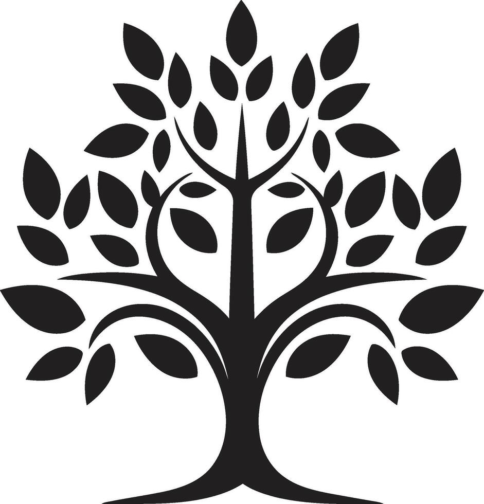bosque harmonia dinâmico Preto ícone para árvore plantação logotipo Projeto eco emblema vetor árvore plantação logotipo dentro Preto Projeto