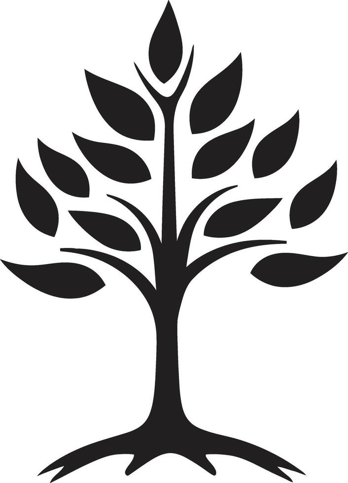 mandril afeição lustroso Preto ícone significando árvore plantação naturezas marca vetor árvore plantação símbolo dentro Preto