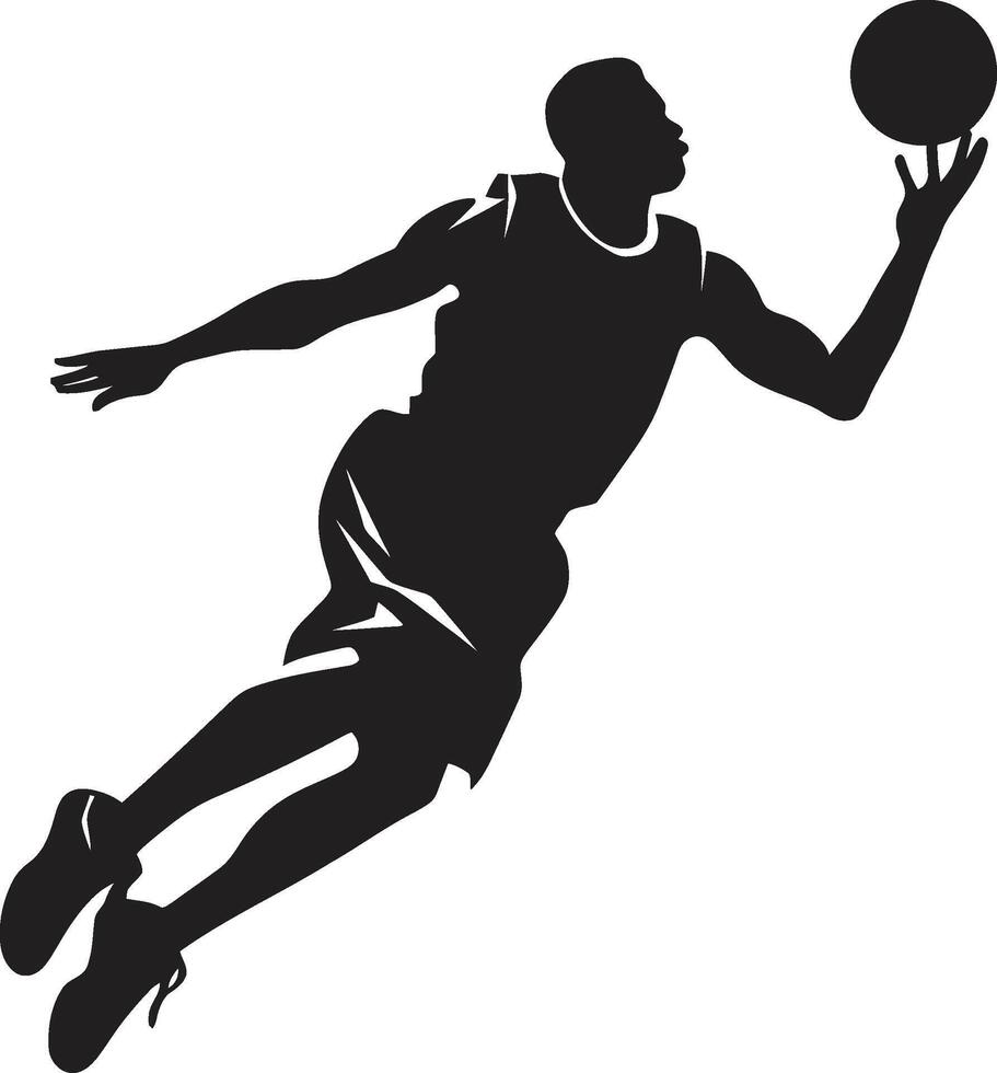 aros horizonte basquetebol jogador enterrado logotipo dentro vetor brilho Horizonte planar enterrado vetor ícone para quadra de bola realeza