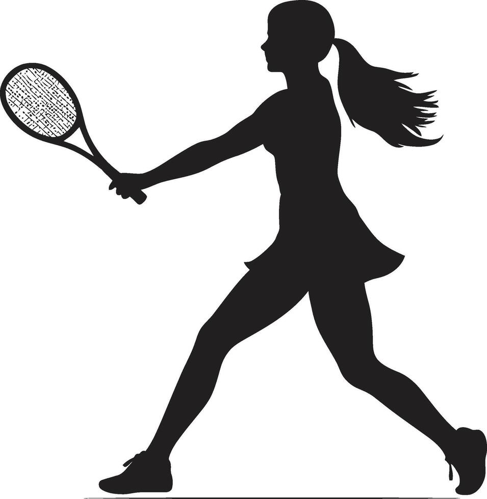 dinâmico divã tênis jogador vetor ícone dentro dinâmico Projeto elegante enigma vetor logotipo para mulheres tênis jogadoras