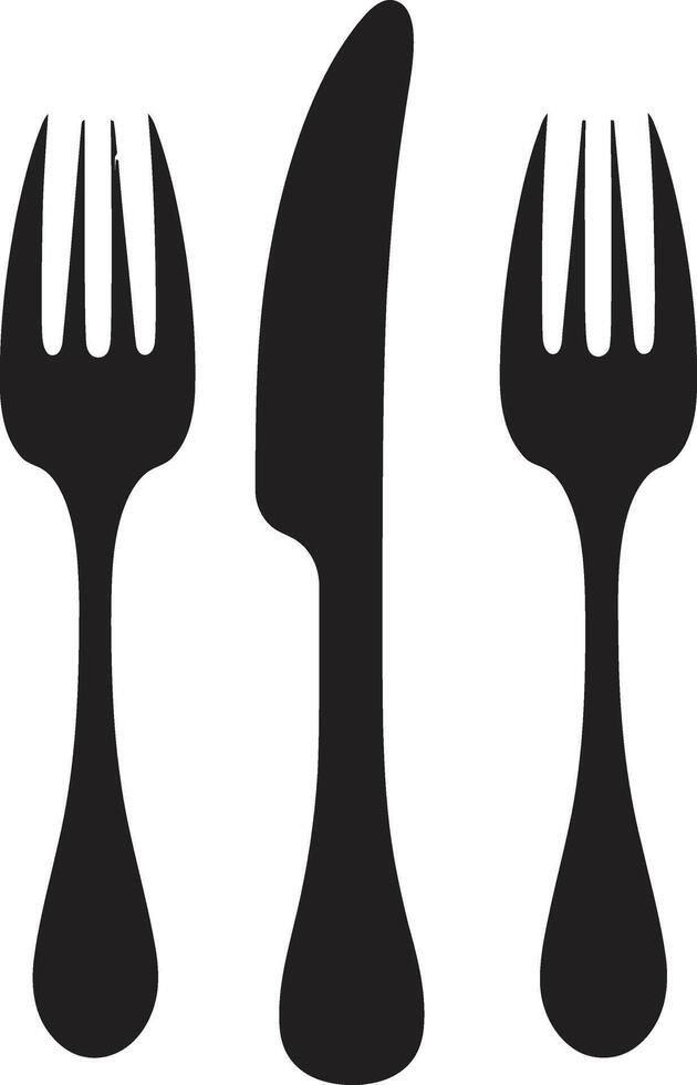 gourmet jantar insígnia garfo e faca ícone dentro vetor arte culinária sinfonia crista elegante vetor Projeto para jantar excelência