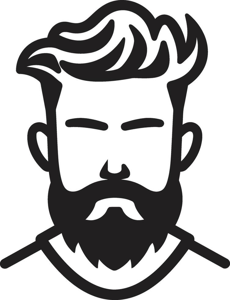 moderno masculinidade crachá na moda masculino face logotipo Projeto para contemporâneo Beira sereno silhueta crista calma masculino face vetor ícone com sutil linhas