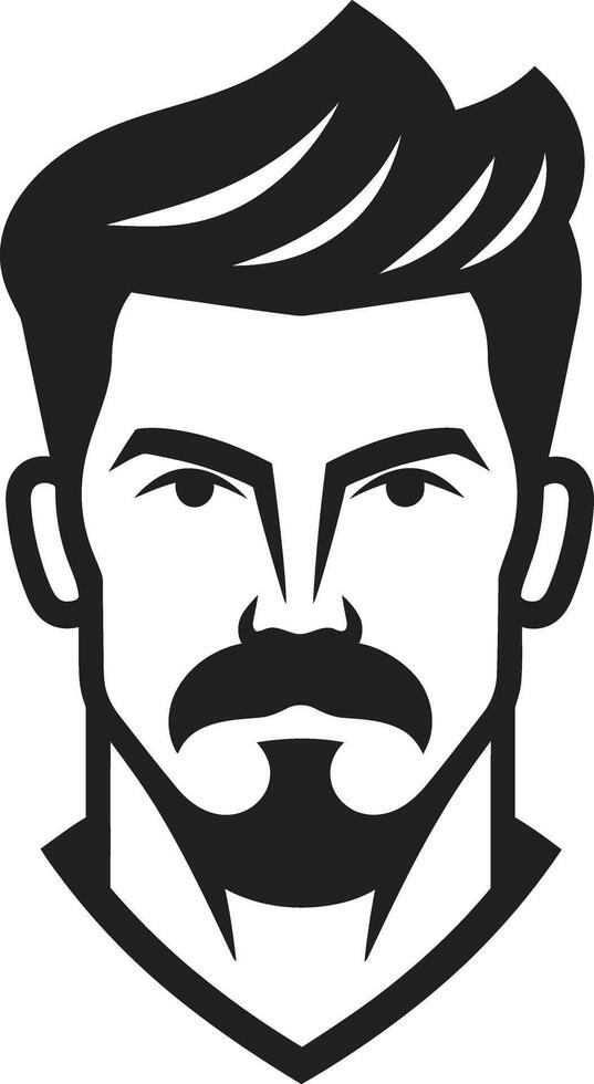 dinâmico destreza crachá ágil masculino face logotipo Projeto para vibrante energia moderno masculinidade crista na moda masculino face vetor ícone para contemporâneo apelo