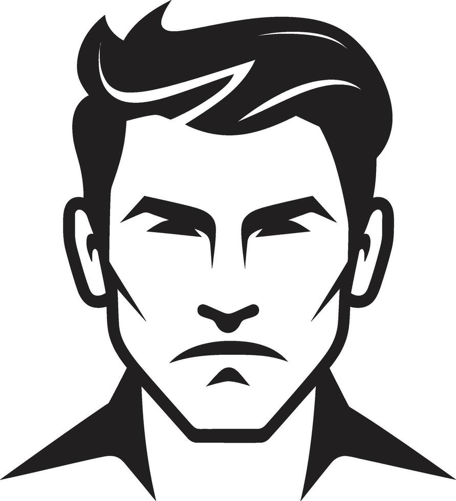 moderno masculinidade crista na moda masculino face vetor ícone para contemporâneo apelo refinado rosto insígnia vetor logotipo para sofisticado masculino face ícone