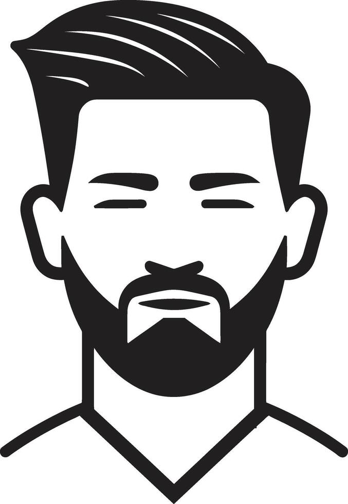 Eterno perfil insígnia clássico masculino face vetor ícone para duradouro estilo impressionante simetria crachá vetor logotipo para equilibrado masculino face ilustração