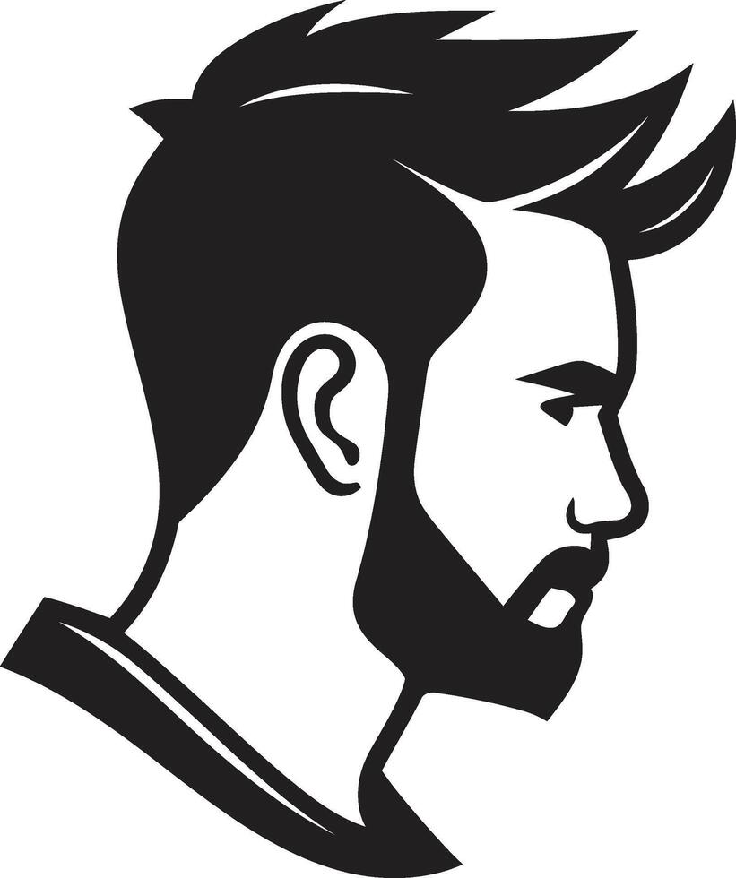 esculpido serenidade insígnia vetor Projeto para calma masculino face logotipo Eterno marca comercial crachá clássico masculino face vetor ícone para icônico branding