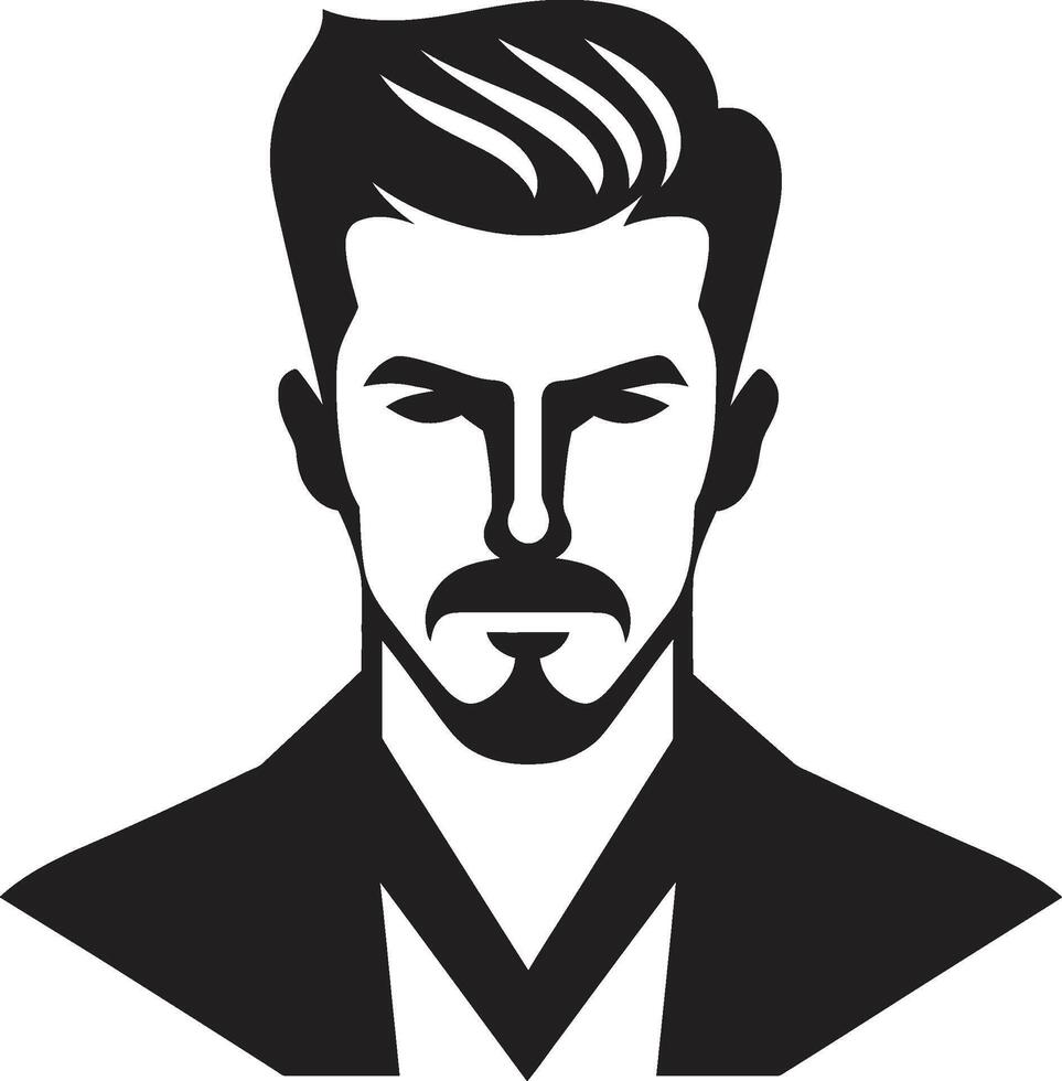 preparado perfil crista vetor logotipo para gracioso masculino face ilustração contemporâneo confiança insígnia masculino face ícone com negrito presença