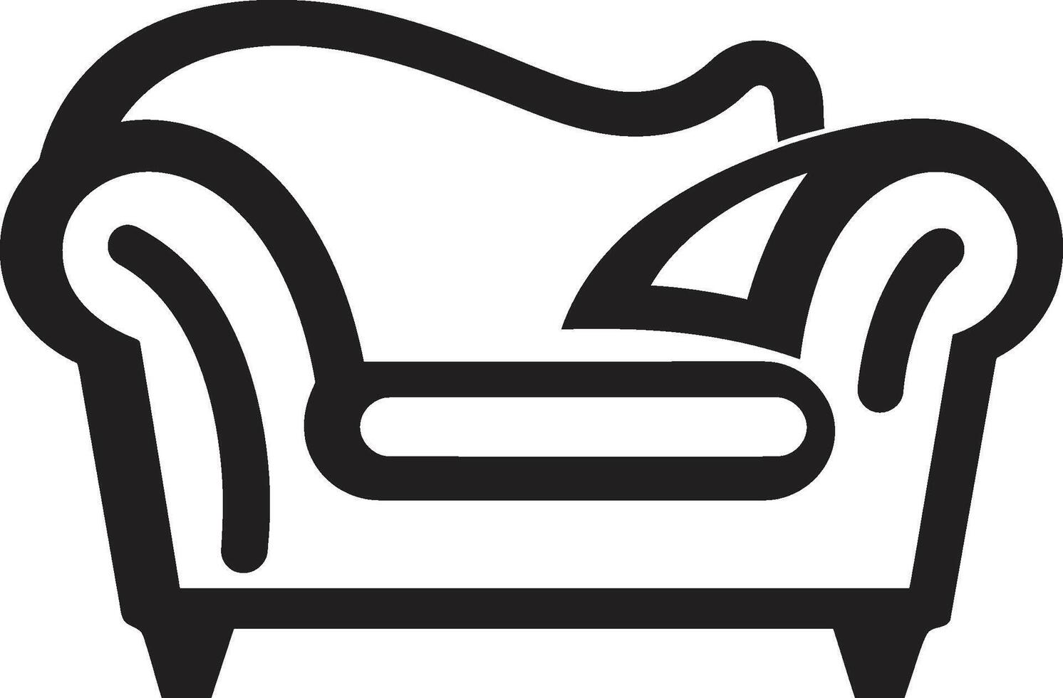 chique conforto insígnia moderno salão cadeira vetor ícone para relaxamento sereno assentos emblema vetor logotipo Projeto para final conforto