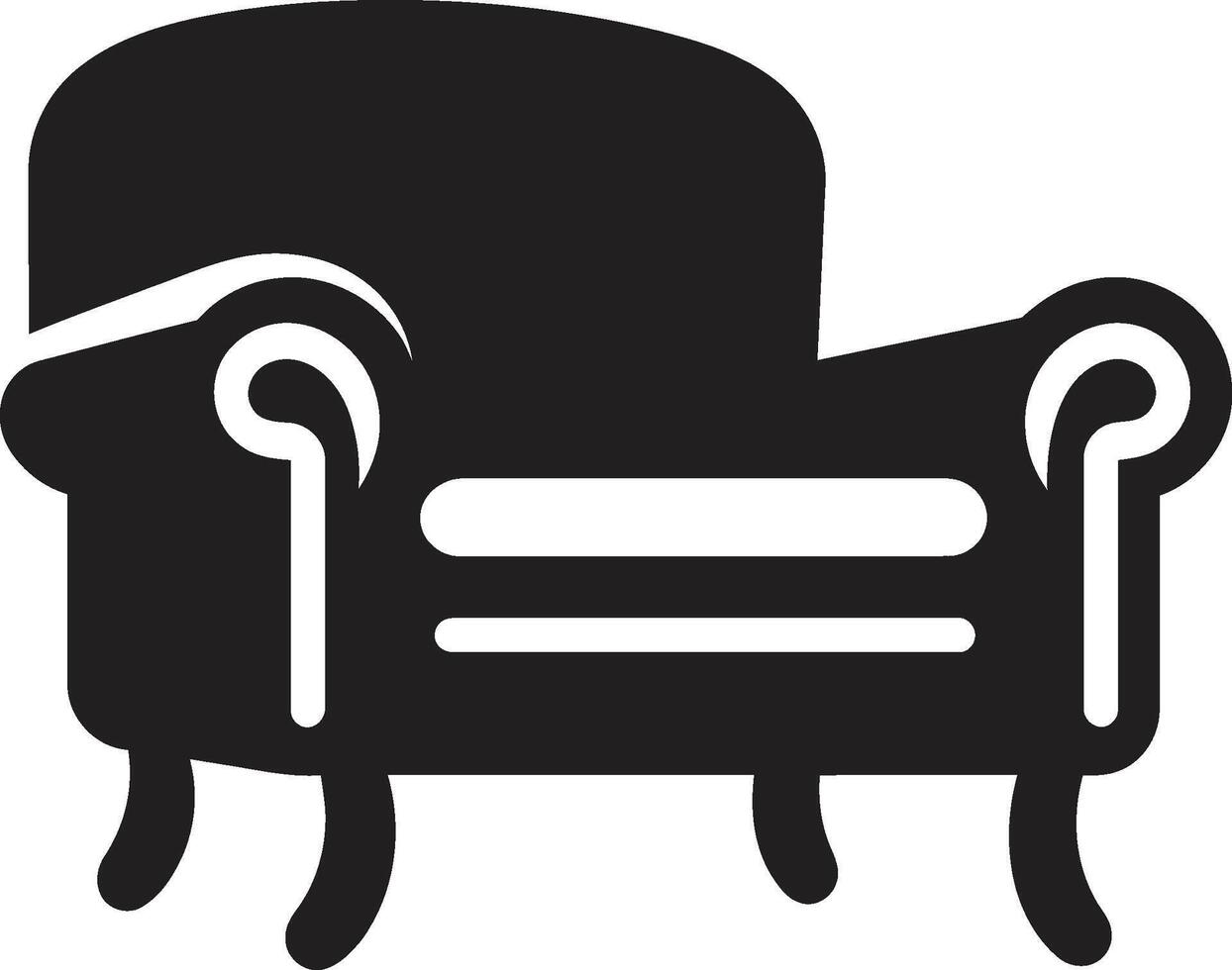 conforto oásis crista lustroso cadeira vetor ícone para contemporâneo relaxamento relaxamento refúgio crachá vetor Projeto para moderno salão cadeira logotipo