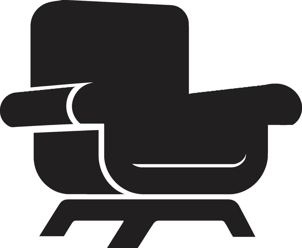 minimalista retiro crista vetor Projeto para simples e moderno relaxante cadeira zênite conforto crachá moderno relaxante cadeira vetor ícone para à moda vivo